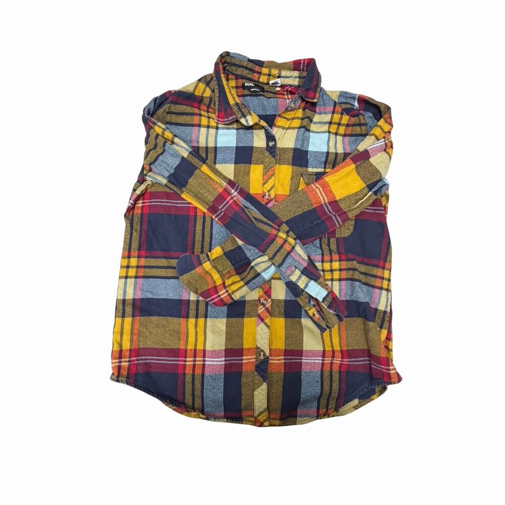 BDG Boyfriend Fit Women’s Plaid Flannel Shirt Size L Multicolor Cotton